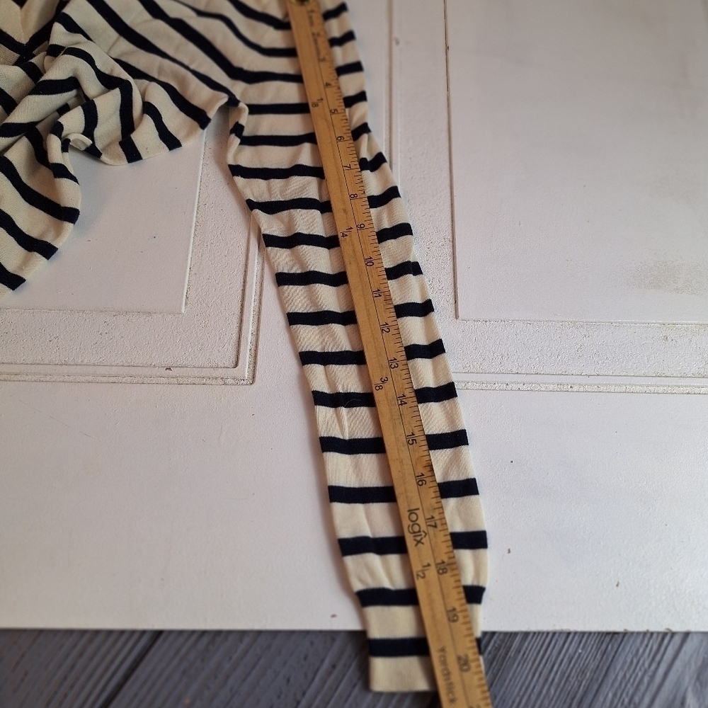 J. Crew Womens Striped VNeck Sweater Summerweight Cotton XSmall Cream/Blue Color - Picture 12 of 12